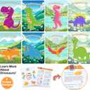 Dinosaur Party Favors for Kids  12 Pack Dino Painting Kits Wooden Keychains Arts and Crafts for Kids, Birthday Party Rerturn Gifts Goodie Bag Filler Pinata Stuffers Activities Toy Classroom Prizes