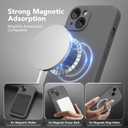 Magnetic for iPhone 13 Case, Compatible with MagSafe, [Full Camera Protection][Screen Protector] Silicone Shockproof Protective Phone Case for iPhone 13 6.1", Dark Gray