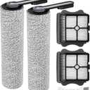 Floor ONE S5 Brush Roller Replacement Parts for Floor ONE S5/Floor One S5 Pro Smart Cordless Wet Dry Vacuum Cleaner, 2 Pack Brush Rollers and 2 Pack Vacuum HEPA Filters