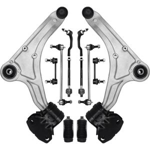Control Arm, Replacement For Control Arms with Ball Joint Sway Bar Links Inner Outer Tie Rods Suspension Kit Compatible With 2013-2020 Ford Fusion, 2015-2020 Lincoln MKZ