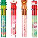 2 x Heliar Multicolor Ballpoint Pen 0.7 mm, 10-in-1 Colored Pens Fine Point Retractable Christmas Ballpoint Pens for Office School Supplies Students Gift, 4 Pack