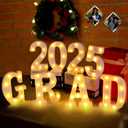 Forwe 2025 Graduation Decorations, 8 LED Marquee Light Up Letters GRAD 2025 Kindergarten High School College Graduation Decorations Party Supplies (2025 White)