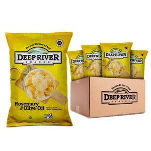 Deep River Rosemary & Olive Oil Kettle Cooked Chips 2 oz (Pack of 24), Gluten Free Potato Snack, Premium Quality, Healthy Crunchy Treat, Perfect for Parties, Lunches, and On-the-Go Snacking (EXP 03/08/27)