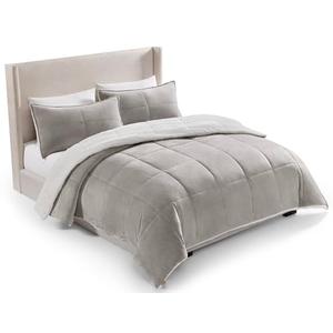 UGG Blissful Comforter Set with 2 Pillow Shams, Warm Winter Bedding, Fluffy Reversible Down Alternative Bedding, King/California King Size Comforter Set, Seal Grey