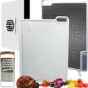 Durable Stainless Steel Cutting Board  Easy-to-Clean Titanium Cutting Boards for Kitchen, Food-Safe Stainless Steel, Double-Sided Metal Cutting Board, Large 16"11"