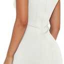 WIHOLL Womens Summer Mini Dress Graduation Party Club Cocktail Outfits Sleeveless Square Neck Bodycon Dresses (White, S)