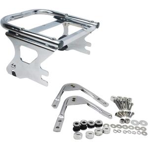 YHMOTO Detachable Two-Up Luggage Rack W/Docking Hardware Kit Fit for Harley Touring Road King Electra Glide Street Glide Road Glide 1997-2008 (Chrome)