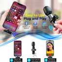 Wireless Lavalier Microphone for iPhone, Premium Lapel-on Mic with 80ft Distance of Ultra-Clear Pick-up Voice and Noise-Canceling for Tiktok, YouTube, Recording, and Vlogging(1RX&1TX)