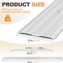 Aluminum Door Threshold - 36" L x 3" W Exterior Floor Transition Strip with Pre Drilled Holes and Expansion Screws, Non-Slip Fluted Saddle Threshold Flat Profile Threshold, Prevent Dust & Airflow