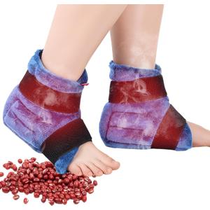 Ankle Foot Warmers Feet Heating Pads Microwavable Heated Slippers, FSA Wearables HSA Eligible, Microwave Moist Heat Pads for Plantar Fasciitis, Achilles Tendinitis, Sprains, Heel Spur, Get Well Gifts