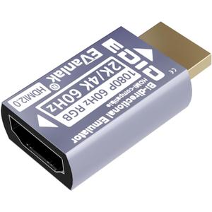 EVanlak HDMI Passthrough EDID Emulator Adapter - Virtual Monitor Headless Ghost Display, 1080P to 4K at 60Hz, Bi-Directional Auto-Detection, 1 Pack