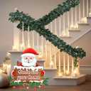 2 Pcs 6 FT Magnolia Leaf Garland Artificial Christmas Green Realistic Garland for Mantle Decorations Natural Faux Magnolia Leaves for Christmas Thanksgiving Wedding Decor(Without Lights)