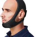Chin Strap for Sleeping and CPAP Users, Comfortable Jaw Support to Keep Mouth Closed Positioning Nasal Breathing for Men and Women Who Breathe Through The Mouth During Sleep (Black, S-M)