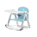 Apramo 3-in-1 Toddler Booster Seat for Kitchen Chair & Dining Table with Removable Tray and Safety Straps, Portable& Foldable Babies Chair for Table, Feeding, Floor & Travel, Blue