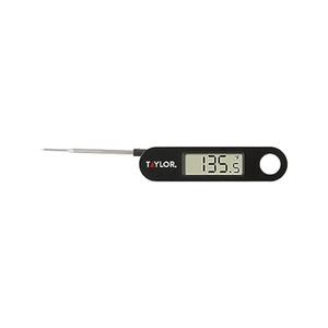 Taylor 1476 Instant Read Digital Meat Food Grill BBQ Cooking Kitchen Thermometer, Tailgating and Grilling Compact Folding Probe, Black
