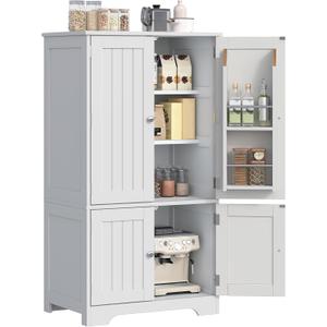 ChooChoo 43" H Pantry Cabinet with 4 Doors & 4 Door Shelves, 15.75"D x 23.62"W x 43.31"H