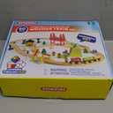 60PCS Wooden Train Set - Toy Magnetic Trains with Wooden Track Set for Kids Ages 3-8, Construction Crane Railway Set, Perfect Christmas Birthday Gift for Grandkids Toddlers Boys Girls