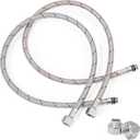 30 Inch Faucet Supply Lines, Bathroom Kitchen Water Supply Line 3/8" Female Compression Thread x M10 Male Connector, Braided Stainless Steel Water Hose for Sink Faucet with 1/2 Adapter (1 Pair)