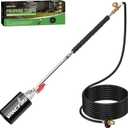 Propane Torch Weed Burner Kit, Heavy Duty Blow Torch with Self Igniter & 10FT Hose, High Output Flamethrower for Weeding, Roofing, Ice Melting, Road Marking,Charcoal(34")