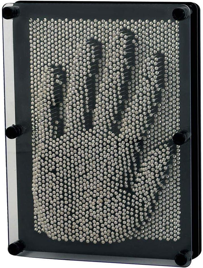 3D Pin Art Board Toy - Large Size Desk Toy Sculpture for Children Adults 6 x 8 inches (Silver Metal)