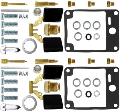 2-Pack Carburetor Carb Rebuild Repair Kits with Float Replacement for Yamaha Virago 700 XV700 1984-1987