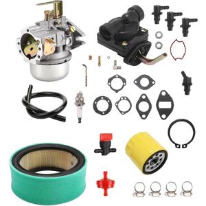 K241 K301 Carburetor Carb for Kohler 47-853-23-S 47 853 23-S for magnum series M10 M12 10 HP 12 HP engine, with fuel pump and 25 883 03-S1 Air Filter
