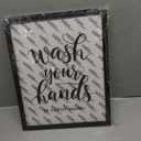 Funny Bathroom Wall Art Framed Canvas Decor 11x14 Inches, Black and White Modern Wall Decor Wash Your Hands Ya Filthy Animal Canvas Pictures Prints for Kid's Bathroom Wall Decor