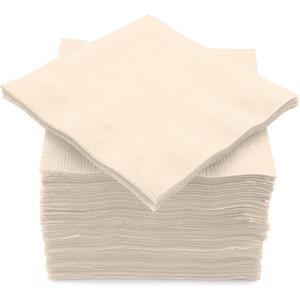 Cocktail Napkins Disposable, Ivory Beverage Napkins Soft and Absorbent Paper Napkins for Dinner, Party, Wedding, Or Every Day Use, 5” x 5” 2 Ply Party Napkins, Pack of 100 - By Amcrate