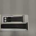 OUHENG Leather Bands Compatible with Apple Watch Band 49mm/46mm/45mm/44mm/42mm, Genuine Leather Strap Compatible with iWatch Ultra 3/2/1 & Series 11/10/9/8/7/6/5/4/3/2/1 & SE3 SE2 SE, Black/Black