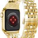 AmzAokay Band Compatible with Apple Watch Series Ultra 2 SE Series 9 8 7 6 5 4 40mm 41mm 44mm 45mm 49mm/ Series 3 2 1 38mm 42mm for Women Men, Stainless Steel Band for Iwatch Replacement Strap