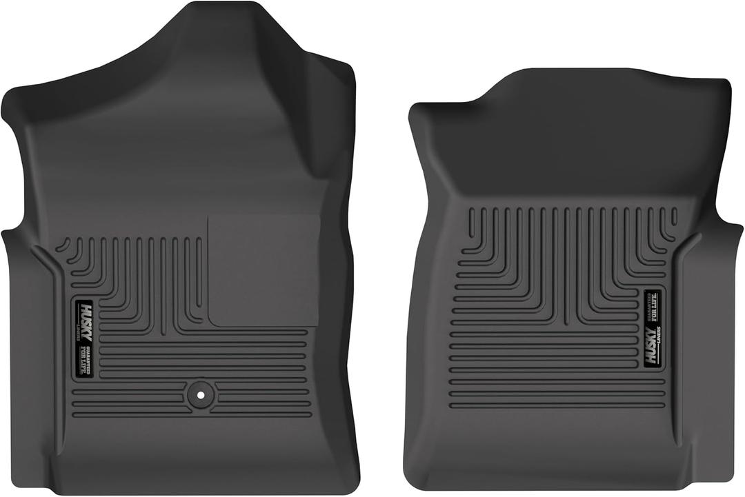 Husky Liners Weatherbeater Floor Mats | Fits 1999-2006 Chevrolet Silverado & GMC Sierra 1500/2500 / 3500 (2007 Classic Body Only) Standard CAB | Front Row, 2-pc Black - 18251