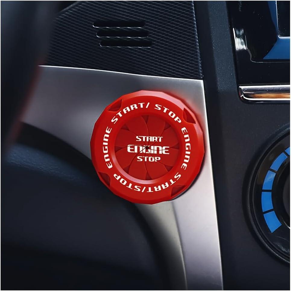 Car Push Start Button Cover,Fashionable Push to Start Button Cover for Car Decorations,Universal Interior Car Accessories (Red)