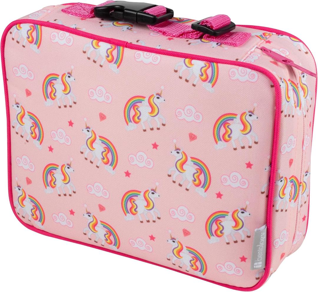 Bentology Lunch Box for Kids- Insulated, Waterproof, Durable Tote Bag Lunchbox fits Bento Boxes, Containers, Jars, Bottles- Keeps Food Hotter or Colder Longer- Back To School Reusable Sleeve For Girls