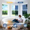 rabbitgoo One Way Privacy Window Film Window Tint for Home with Tools, UV Blocking Heat Control Static Cling No Glue, Daytime Privacy See Out Not in, 35.4 in X 13.1 Feet, Blue Silver, 35.4" X 157.4"