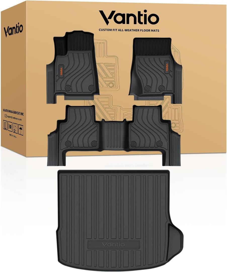 Custom Floor Mats for 2022-2024 2025 2026 Jeep Grand Cherokee WL (Include 4xe, Not for WK2 or WL75) 5-Seat Only, Anti-Slip Durable All Weather TPE Car Liners with Trunk Cargo Liner