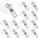 Patelai 16 Pieces Suction Cup Clips Plastic Round Window Suction Cups Clamp Holder with Clips Heavy Duty for Hanging Home Office Shower Accessories