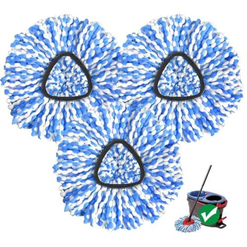 Spin Mop Replacement Head, 3 Pack Mop Heads Replacements with Deep Cleaning, Microfiber & Machine Washable