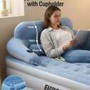 JEASONG Air Mattress Queen with Built in Pump, 20" Raised Blow Up Mattress, Cordless Inflatable Mattress, Air Bed with Headboard, Inflatable Bed Portable Airbed for Camping, Guest, and Home, 700 lbs