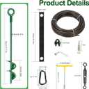 Tree Stakes and Supports Kit, 6 Pack Spiral Tree Stakes with Straps & Turnbuckles, Tree Support Stakes for Leaning Trees and Young Trees