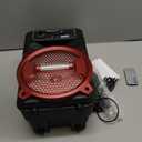 Top Tech Audio Rock-8 1500W Portable Bluetooth Speaker, 8-Inch Woofer, LED Lights, Rechargeable Battery, Wireless Streaming, USB, TF Card & AUX Input, FM Radio, Karaoke Microphone Included, Red