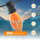 10FT Halloween Orange LED String Lights, 10 Clear Orange Bulbs with Black Wire, Outdoor Waterproof Vintage Christmas Lights for Halloween Christmas Party Roofline Xmas Tree Patio Cafe Decor