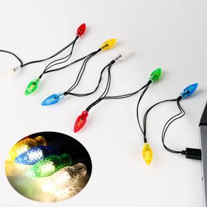 2Pack LED Christmas Lights Charging Cable, USB and Bulb Charger,50inch 10led Multicolor with Phone 5,5s,6,6plus,6s,6s Plus,7,7plus,8,8plus,X,XR,XS,XS Max,11Pro Max, 12 Pro max