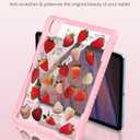 for iPad (A16) 11th Generation 11 Inch 2025 Case, for iPad 10th Generation Case 2022 10.9 Inch - Women Cute Girls with Pencil Holder & Stand Clear Strawberry Unique Girly Protective Hard Cover