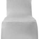 Peomeise Stretch Spandex Chair Cover for Wedding Party Dining Banquet Event (Silver, 12pcs)