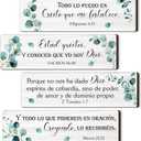 Yousoontic 4 Pieces Spanish Bible Verses Wall Decor Christian Spanish Wood Plaque Hanging Sign Religious Wall Decor Bible Verses Art for Home Office Farmhouse Kitchen(Fresh Style)