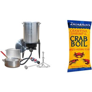 King Kooker Propane Outdoor Fry Boil Package with Zatarain's Crawfish, Shrimp & Crab Boil