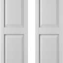 Builders Edge 14.75 in. W x 59 in. H Builders Edge, Standard Two Equal Panels, Raised Panel Shutters, Includes Matching Installation Spikes (Per Pair), 001 - White