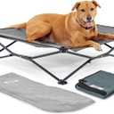 Coolaroo On-The-Go Elevated Dog Bed Kit Portable & Cooling Travel Cot with HeatShield Fabric for Large Dogs, Lightweight & Compact, Includes Matching Carry Bag & Pacific Blue Bonus Cover, Large