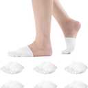 Women's Toe Socks for Mules Half Socks Toe Toppers Liner No Show Invisible Non-slip Toe Covers 5 Pairs