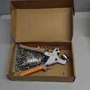 KING PIECES Grommet Tool Kit Handheld Hole Punch Pliers Portable Grommet Hand Press Manual Puncher w/ 500pcs Silver Grommets of 1/4 Inch (6mm)